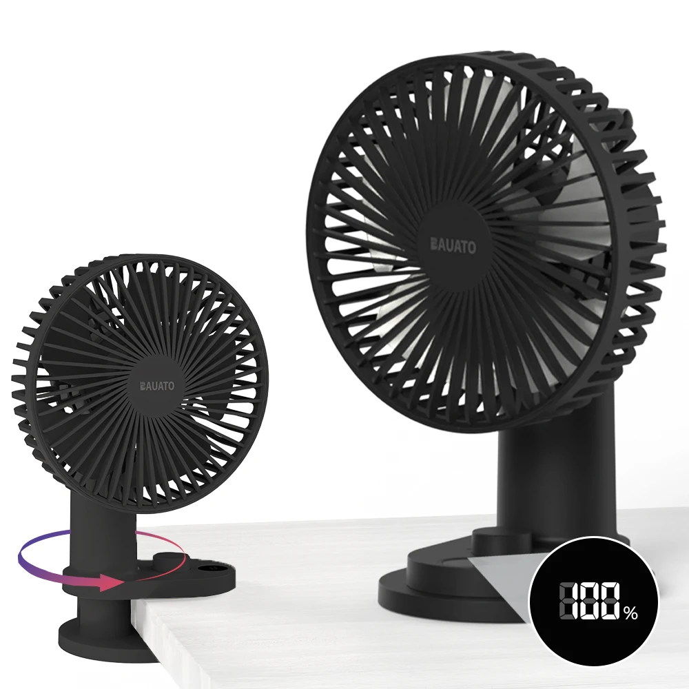 [المروحة المتخصصة] مروحة مكتب بمشبك هوائي من نوع Bauato صغيرة لاسلكية منخفضة الضوضاء