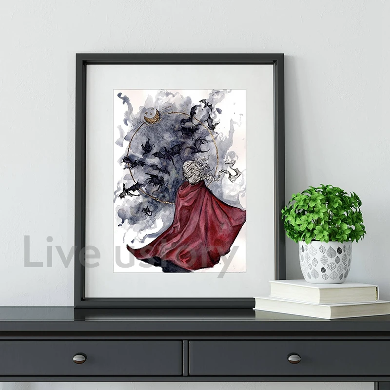 Fantasy Novel Series TOG Poster Throne of Glass Series by Sarah J Maas Prints Manon Abraxos Fan Art Gift Wall Canvas Painting