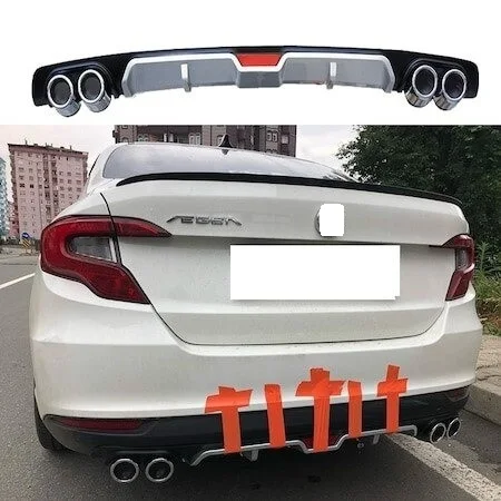 Fıat Egea  Sedan Hatcback Model Diffuser Fake Exhaust Car Accessory unıversal modified Rear Bumper attachment Flexible Durable