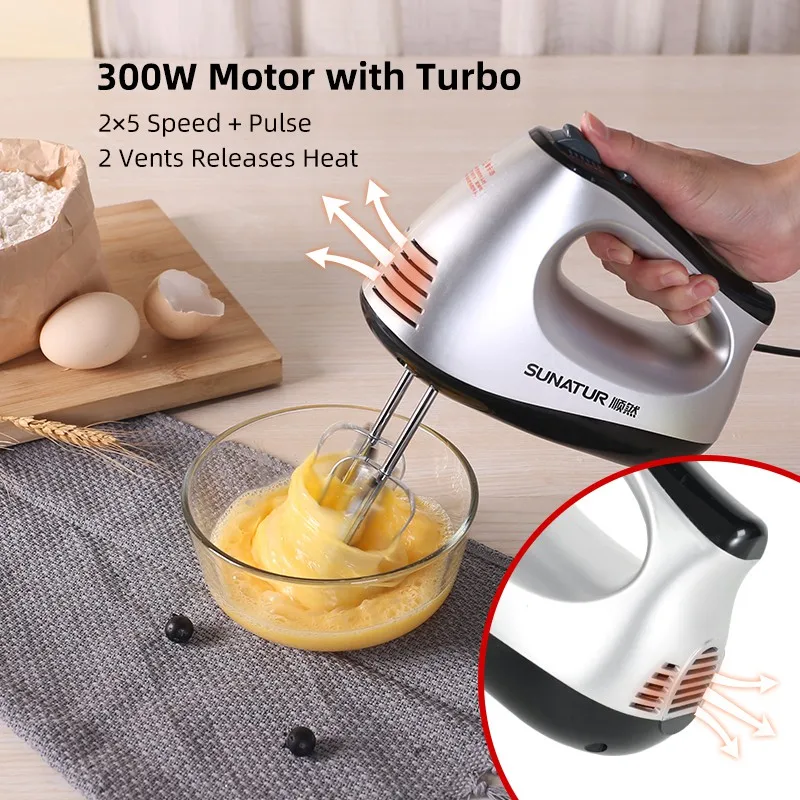 SUNATUR 3.5L Cake Beater  Stand Mixer Electric Food Processors 2 in 1 Electric Hand Blender Kitchen Mixer for Baking Machine