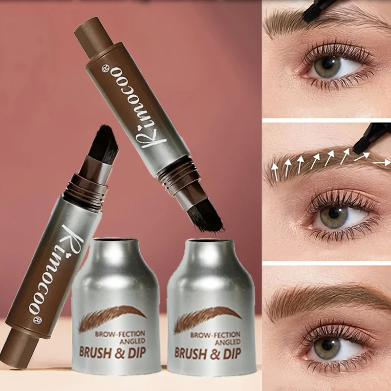 Crème de teinte pour sourcils imperméable et longue durée avec brosse, crayon à sourcils liquide anti-taches pour sourcils précis et d'apparence naturelle