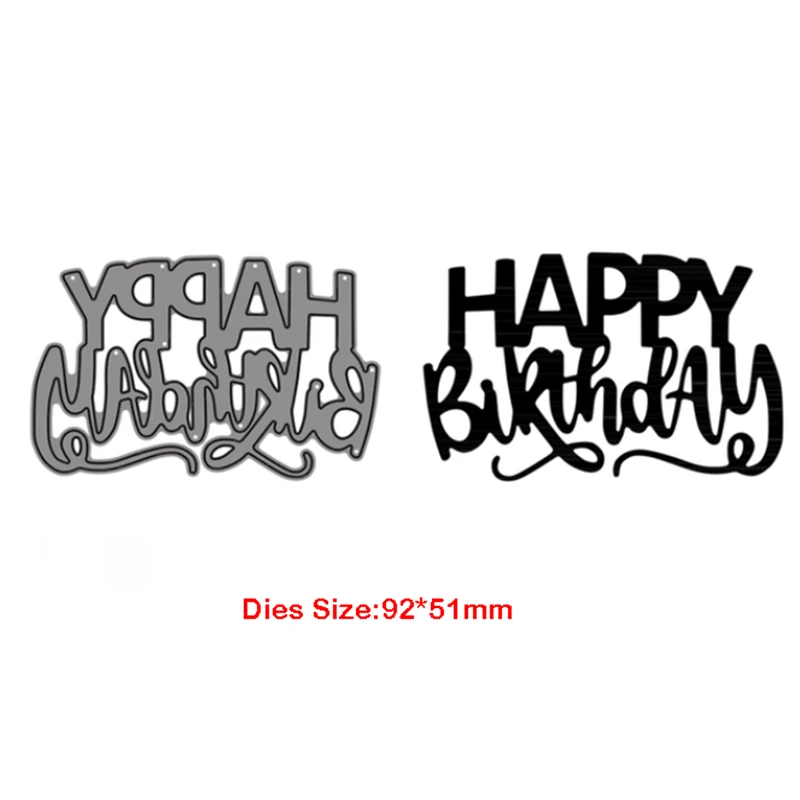 New Arrival Metal Various Happy Birthday Phrase Word Letter Cutting Dies for 2023 Scrapbooking Sentences Card Making Stencils