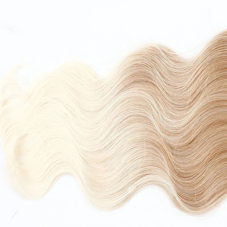 Magicae włosy syntetyczne pasma włosów typu Body Wave 26 cali 150g Omber blond splot wysokotemperaturowe włókno ciało kucyk włosy Extensio