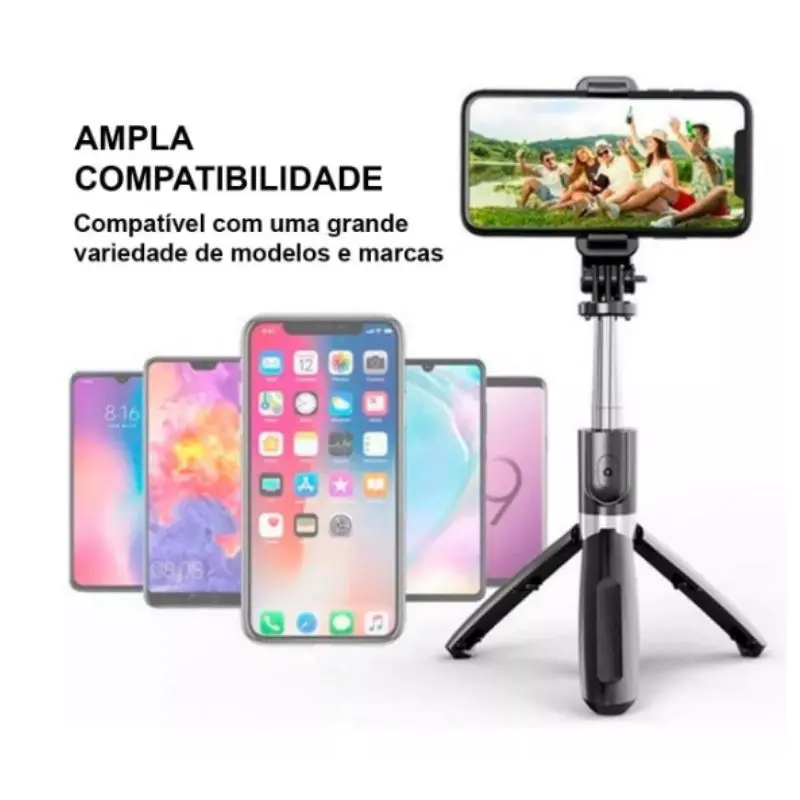 Bastão de Selfie Monopé Retrátil Bluetooth suporte Pau de Selfie Monopé tripé para celular