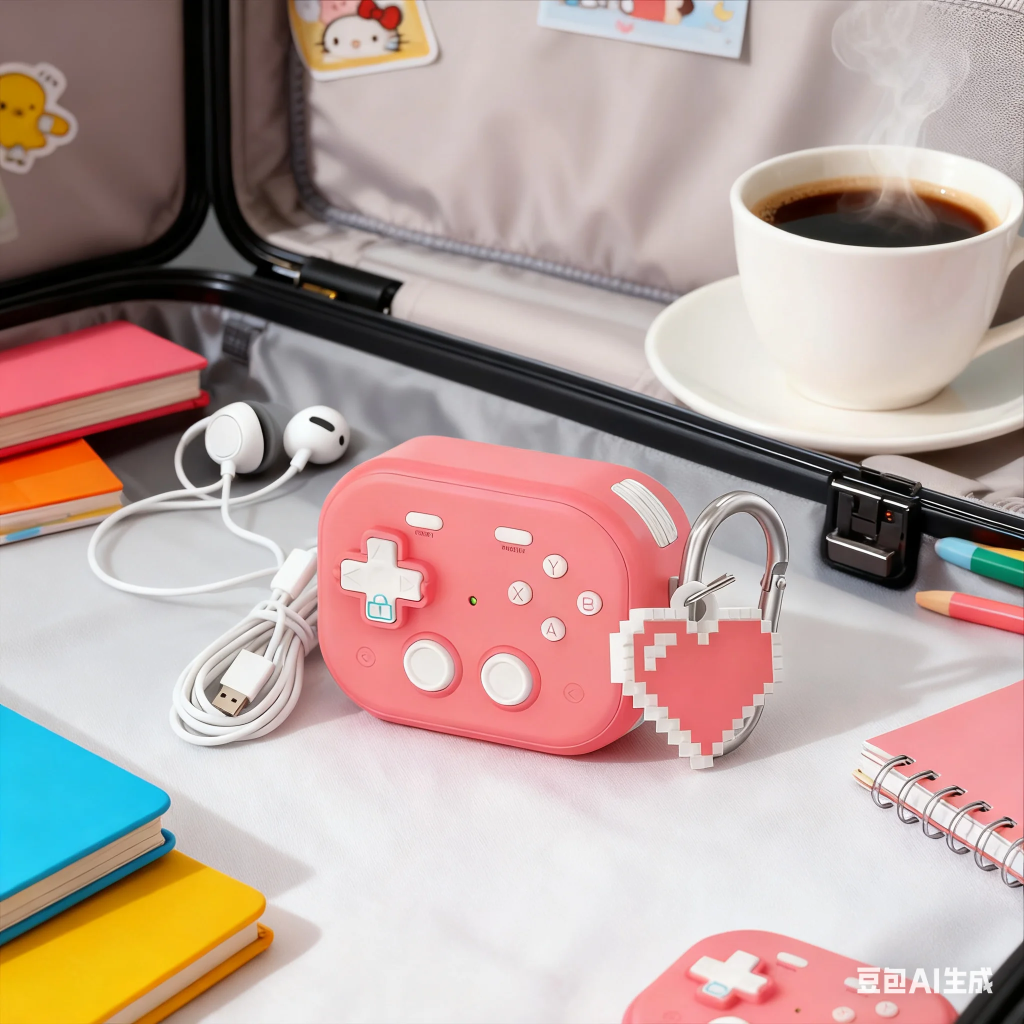 

For Airpodspro3 Protective Case Game Console Shape Design Earphone Protective Cover Creative Silicone Cover With Clean Set