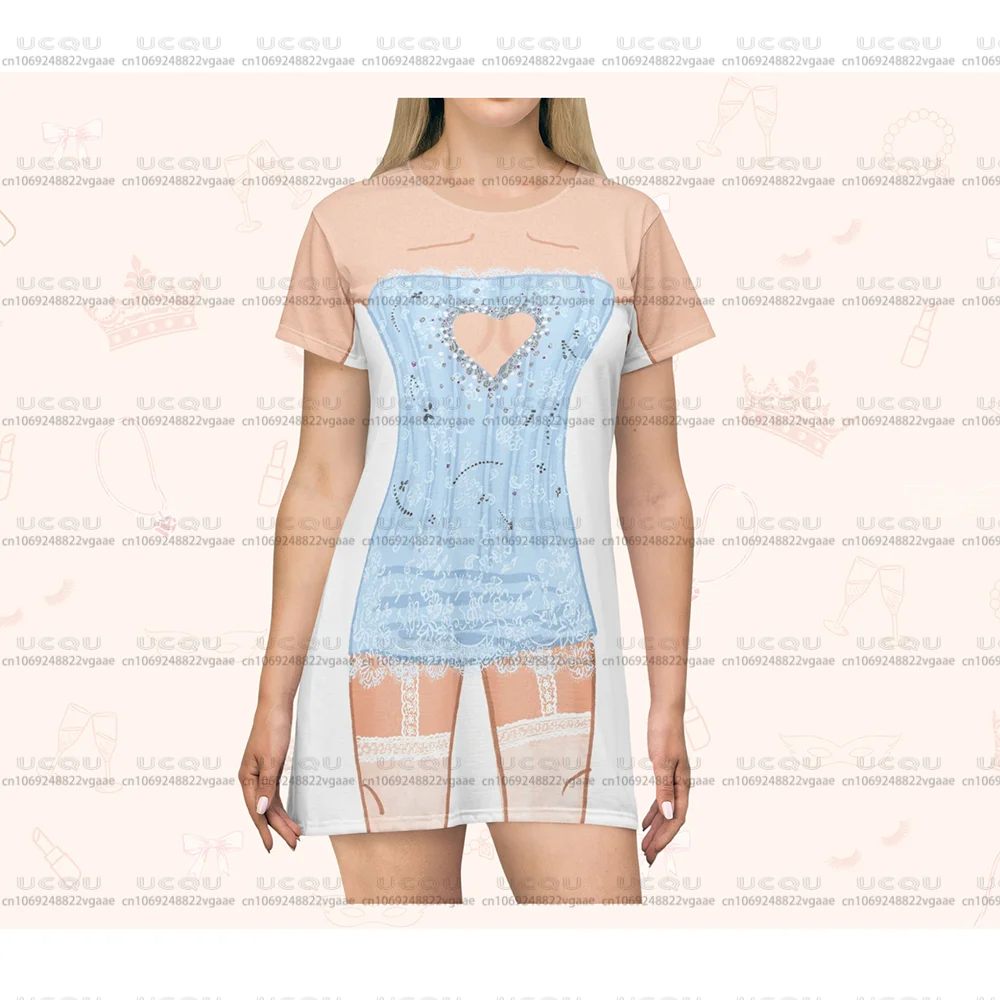 Bride Bikini T Shirt Dress Snake Belly Dancer Costume Fun Loungewear Gift Showgirl Top Tee Cosplay Skirt Party Hawaii Tee Top