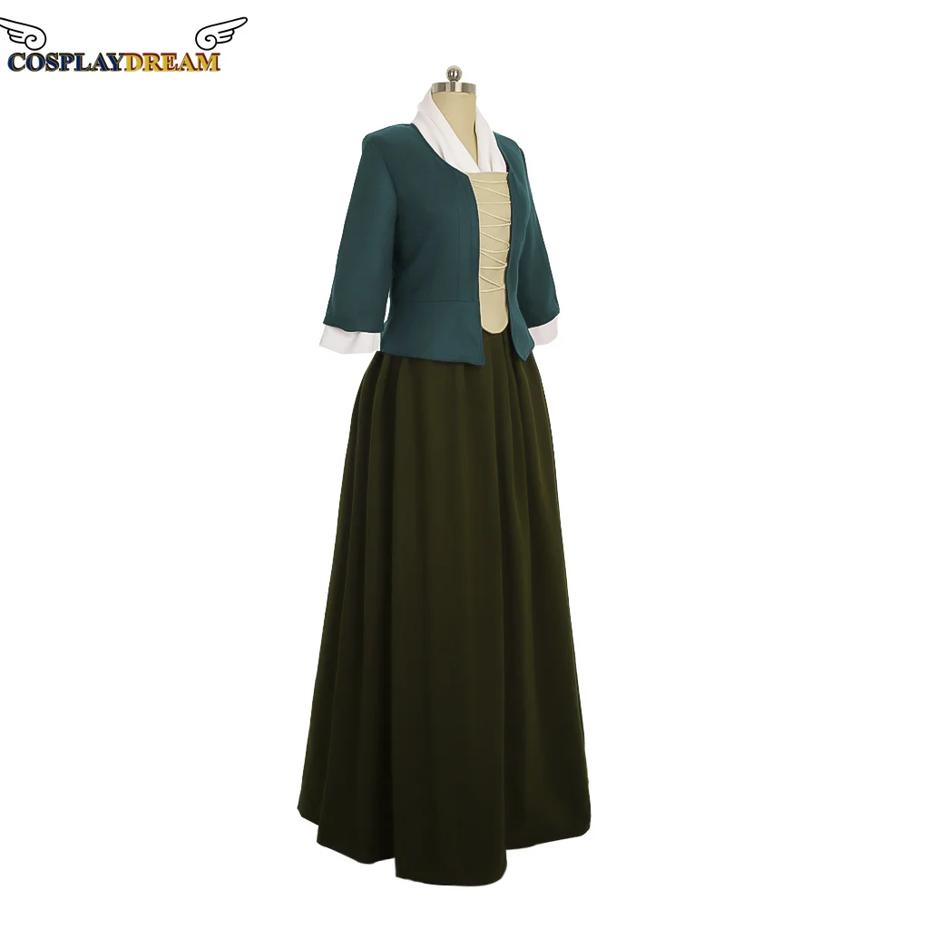 Tv Outlander Cosplay Kostuum Schotse Hoogland Jurk Kostuum Blauwe Jurk Pak Middeleeuwse Rococo Jurk Baljurk