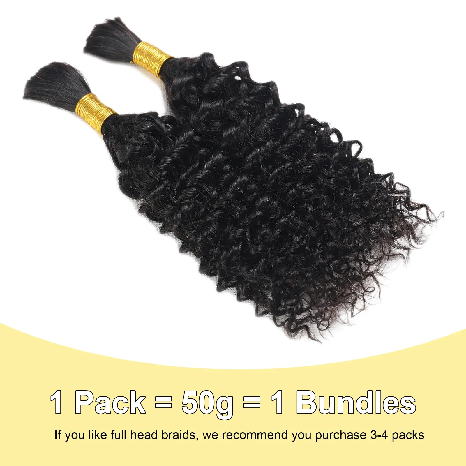 موجة عميقة السائبة شعر مستعار بشري تجديل الشعر البشري للتضفير 1/2/3 عميق مجعد السائبة الشعر البشري لضفائر بوهو للنساء #3