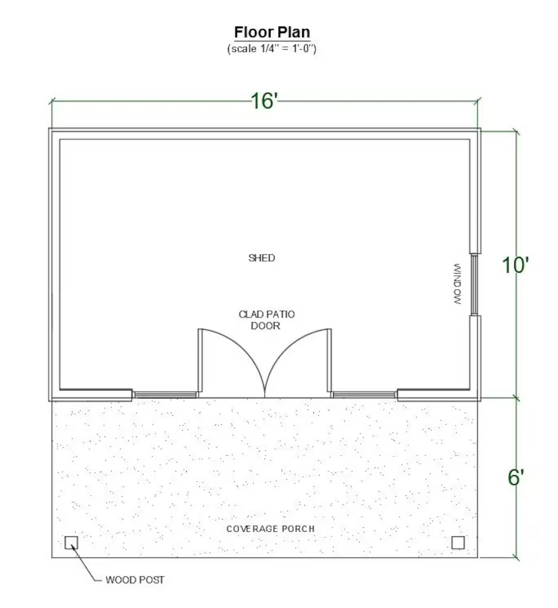 16'x16' DIY zwembadhuis bedrukte plannen |   Zwembadschuur met blauwdrukken in de veranda (geen materialen inbegrepen)