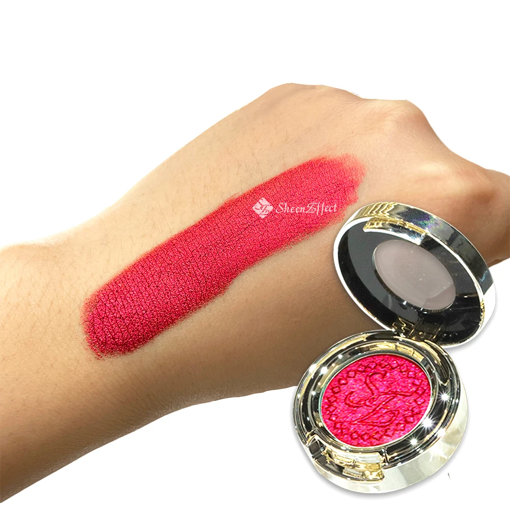 High Pigment Quality Cosmetic Long Lasting Brilliant Bright Fortune Red Eye Makeup Single Eyeshadow