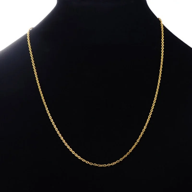 Nowy 304 ze stali nierdzewnej długi naszyjnik z łańcuszkiem złoty kolor dla kobiet MenLink Chain Chain naszyjniki na prezenty 60cm długości, 1 sztuka — zdjęcie 2