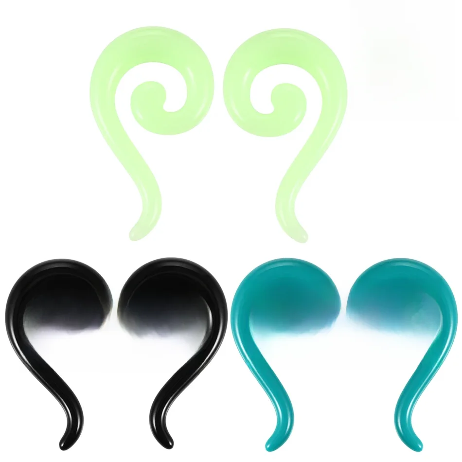 2 sztuk/partia akrylowe ogon spirali ucha Taper nosze Piercing Tribal Swirl Ear Flesh Plug Ear Hanger Expander Piercing biżuteria do ciała — zdjęcie 2