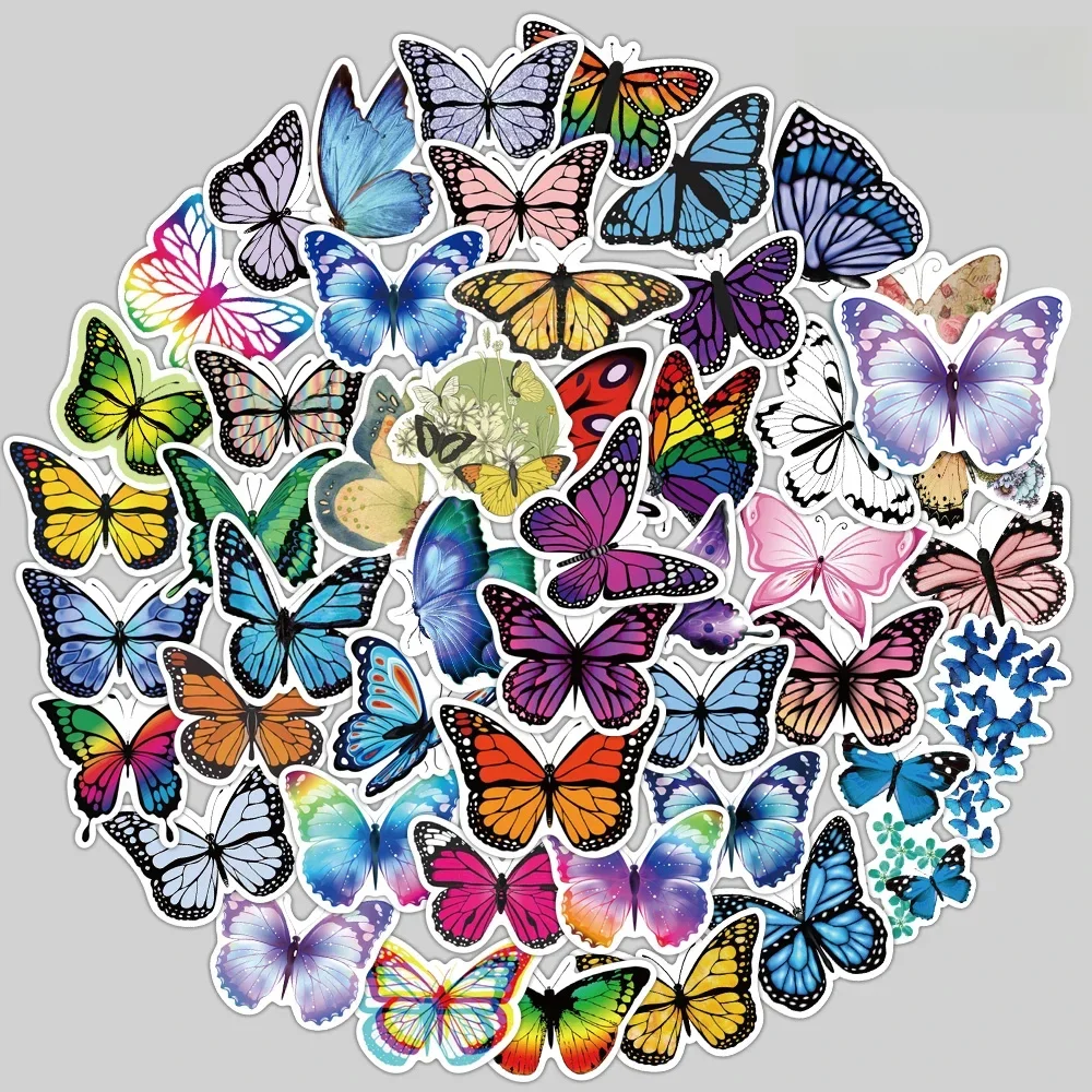 AliExpress PickJoy 50pcs/pack Flower butterfly graffiti stickers waterproof PVC material stickers DIY bicycle luggage