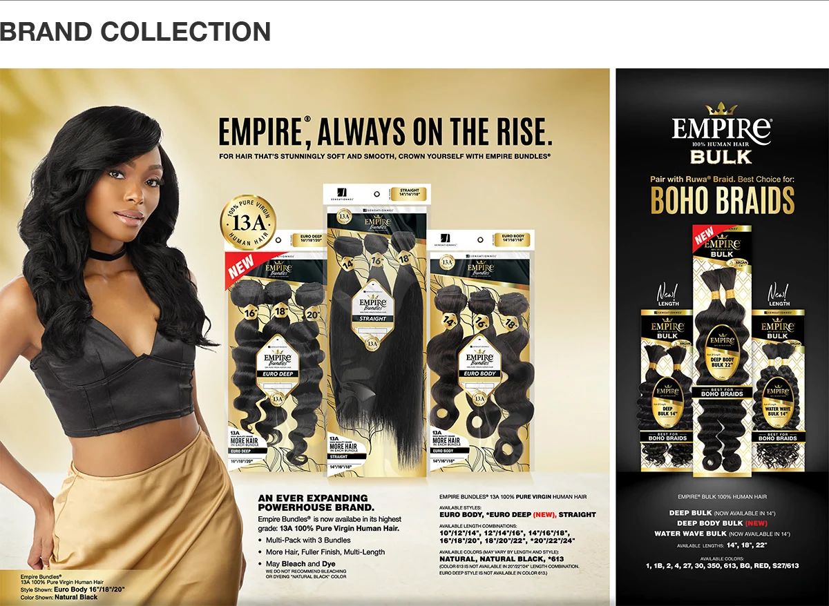 Sensationnel عذراء الشعر البشري نسج الإمبراطورية حزم 3X حزمة متعددة مستقيمة #3