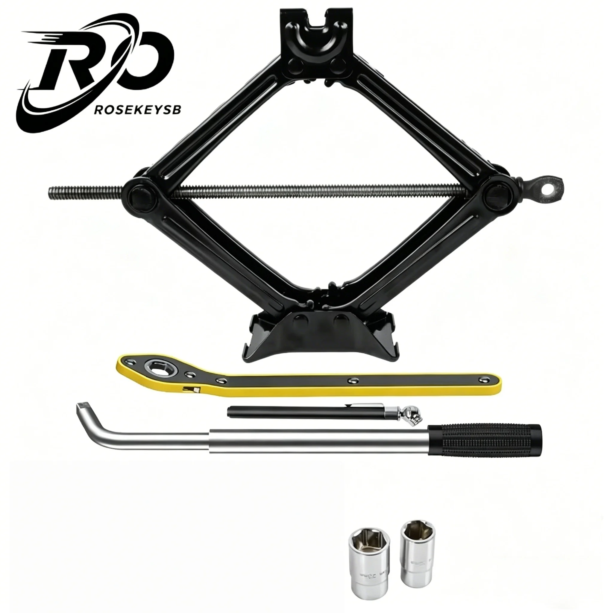 Tragbares Wagenheber-Set, Notfall-Kit für Reifenwechsel und Reparatur, Scherenwagenheber-Set mit Radmutternschlüssel, universeller Fahrzeug-Scherenwagenheber. – Detail 3