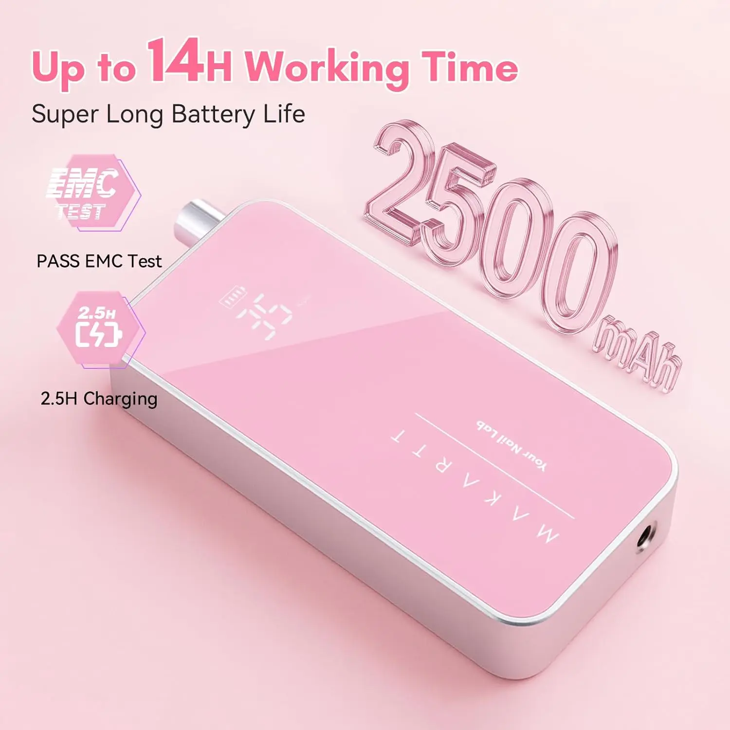 Professional Nail Drill, Nouvella 35000RPM Electric Nail Filer Machine with Coreless Motor Rechargeable Efile for Nails Gel
