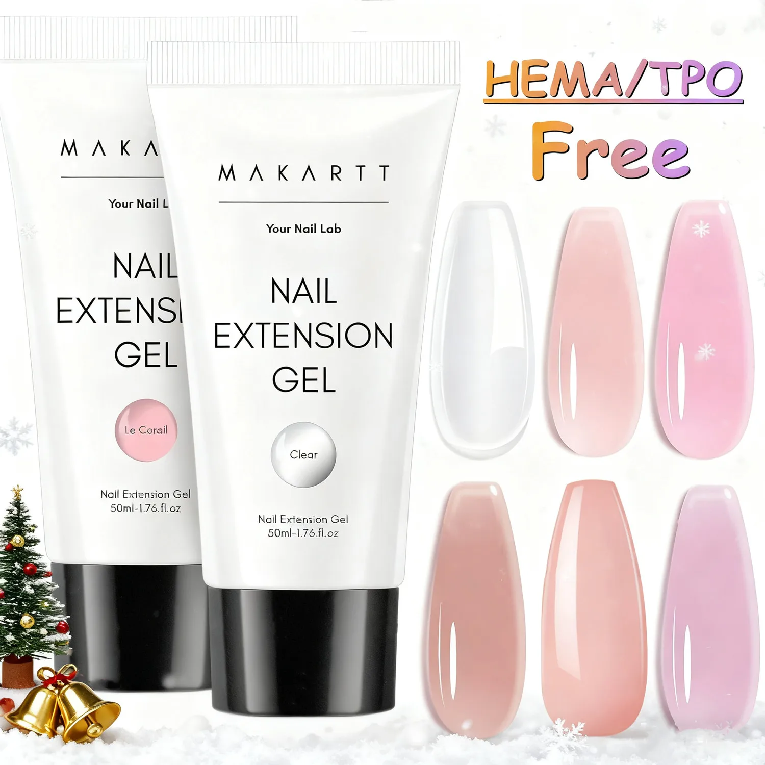 

Makartt Poly Nail Extention Gel 50ML Builder Gel Natural-Looking Strengthener 3D Molding Gel for Trendy Nail Art-Long-Lasting