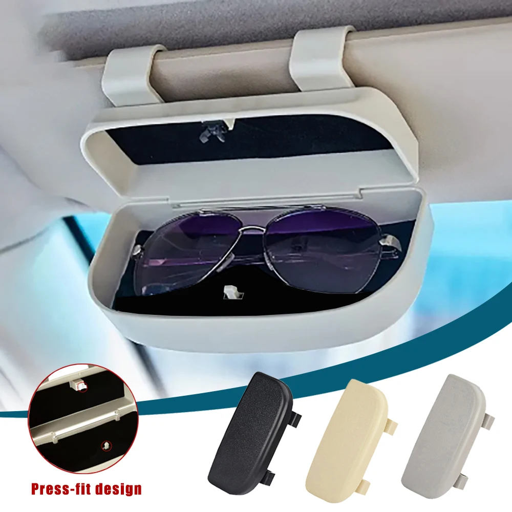 Car Sun Visor Glasses Box Portable Sunglasses Holder In The Car Driving Eyeglass Case Auto Storage Cars Interior Accessories