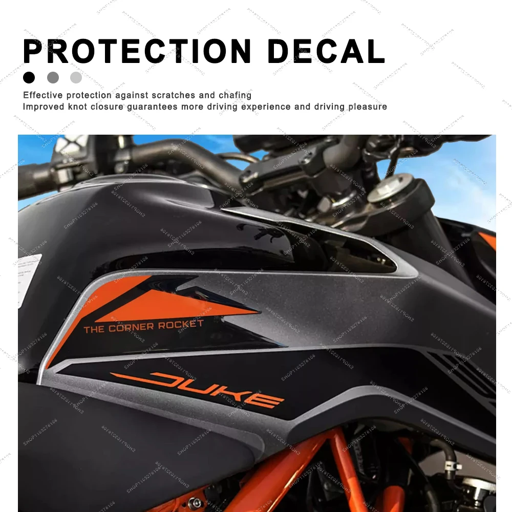 Autocollant de Protection de tampon de réservoir de moto en résine époxy 3D, édition limitée pour Duke 125 200 390 2021 2022, nouveau autocollant décoratif