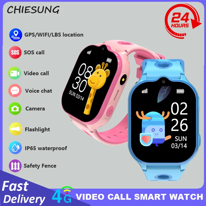 4G Smart Watch Kids GPS 2.01 inch Screen 950mAh Battery Video Call SOS  Waterproof Child Smartwatch Camera Monitor Tracker