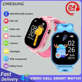 Reloj inteligente 4G para niños, GPS, pantalla de 2,01 pulgadas, batería de 950mAh, videollamada, SOS, reloj inteligente resistente al agua para niños, Monitor de cámara, rastreador
