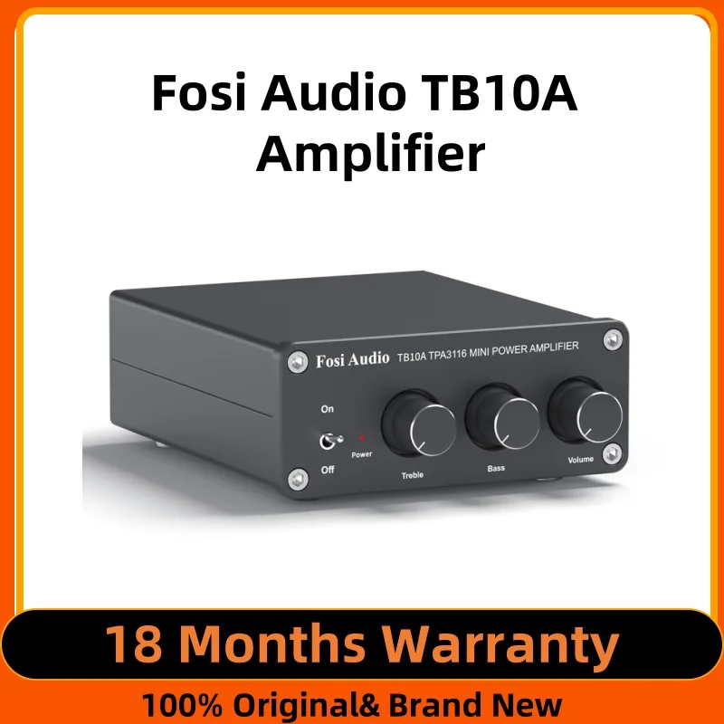 Fosi Audio TB10A TPA3116D2 Stereo Amplifier Receiver 2 Channel Mini HiFi Power Amplifier Audio For Home Speakers Bass Treble