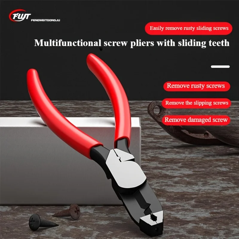 1pc Multi-Functional Pliers - Chrome Vanadium Steel, Nail Puller, Wire Stripper, Cutter, Crimper | For Home, Auto, Furniture Rep