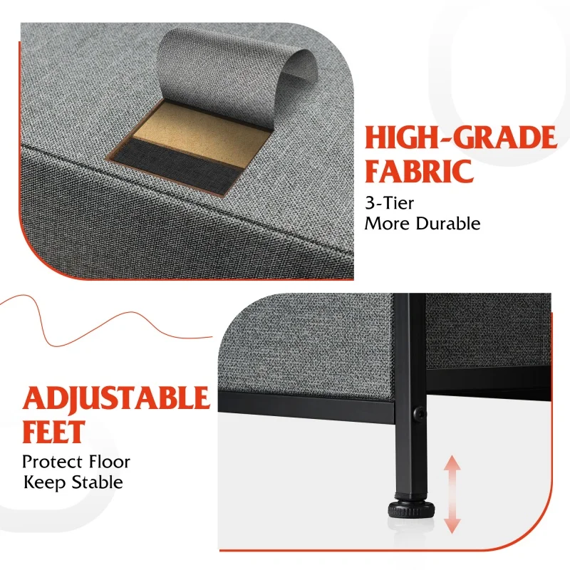 خزانة تخزين قماشية واسعة ذات 8 أدراج من GALAXHERO مع أدراج عميقة لمنظم خزانة غرفة النوم وغرفة المعيشة