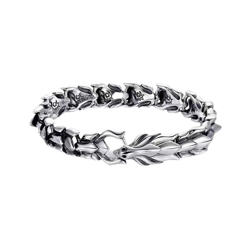 

Men’s Dragon Head Bracelet – 11.8mm Wide Stainless Steel Chain Bracelet
