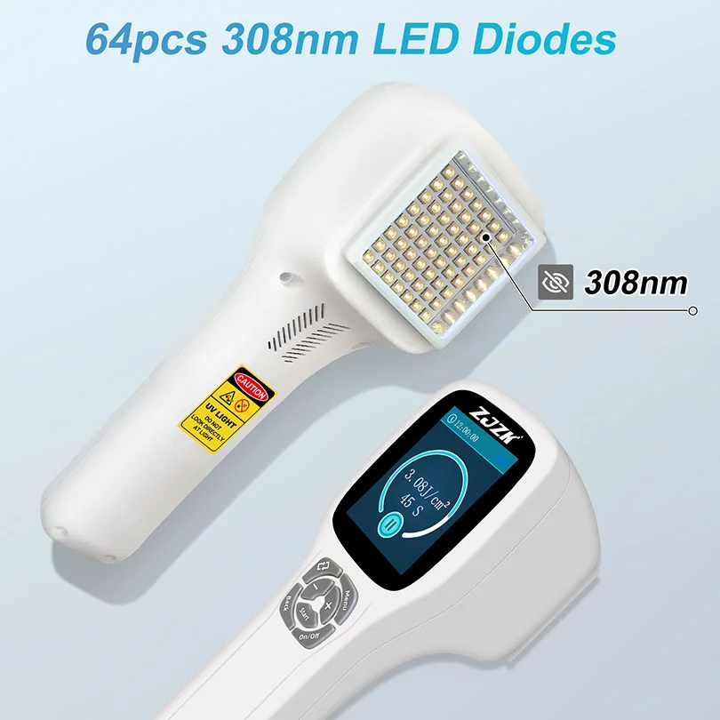 308nm UVB Light Phototherapy vitiligo white spot skin cure device 49 doides 450mW much effective for Psoriasis Eczema therapy