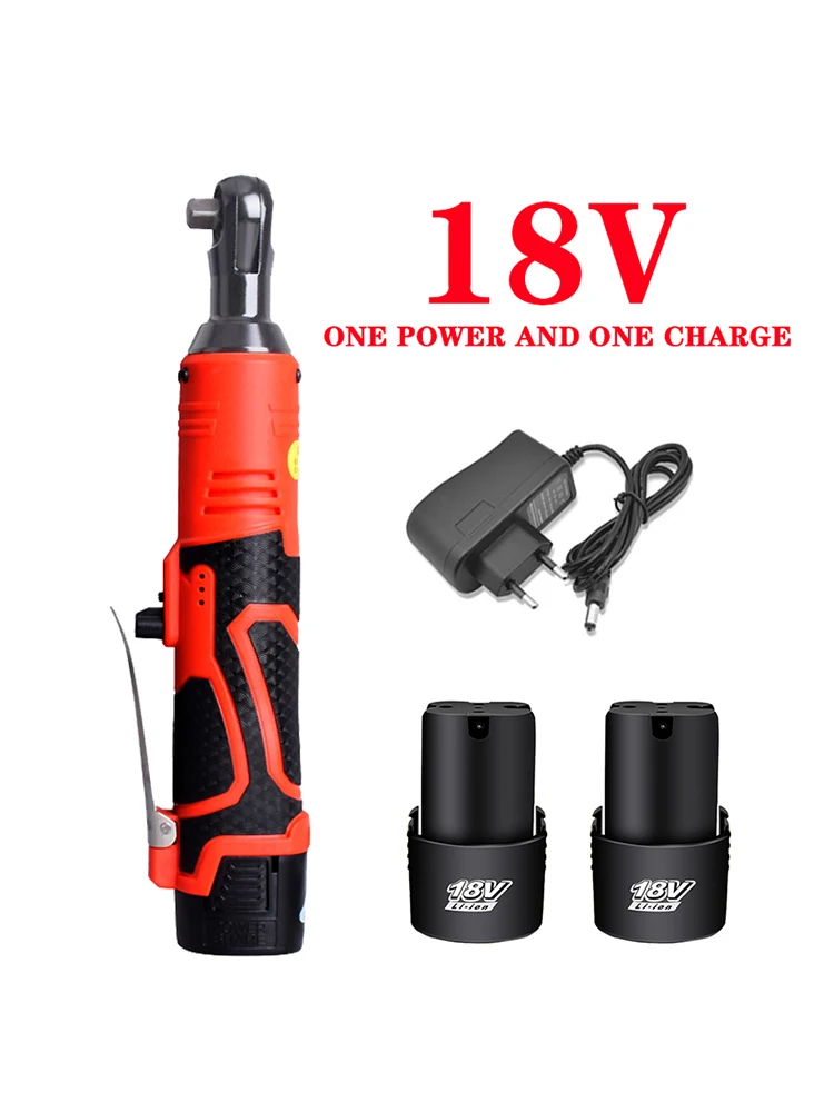 Cordless Ratchet Wrench, Electric Ratchet Wrench 3/8" 60N.m with 2 Pack 1500mAh Lithium Ion Batteries, 18V Impact Wrench