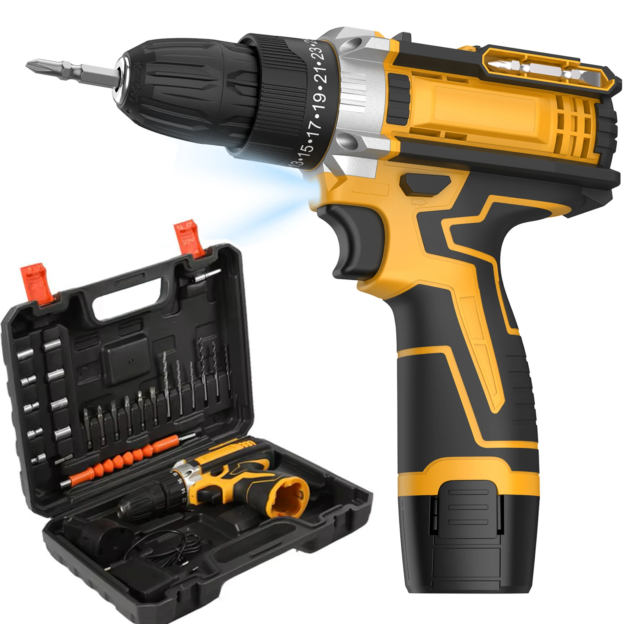 Taladro de impacto eléctrico inalámbrico sin escobillas de 50 N.m, destornillador de impacto, juego de herramientas eléctricas