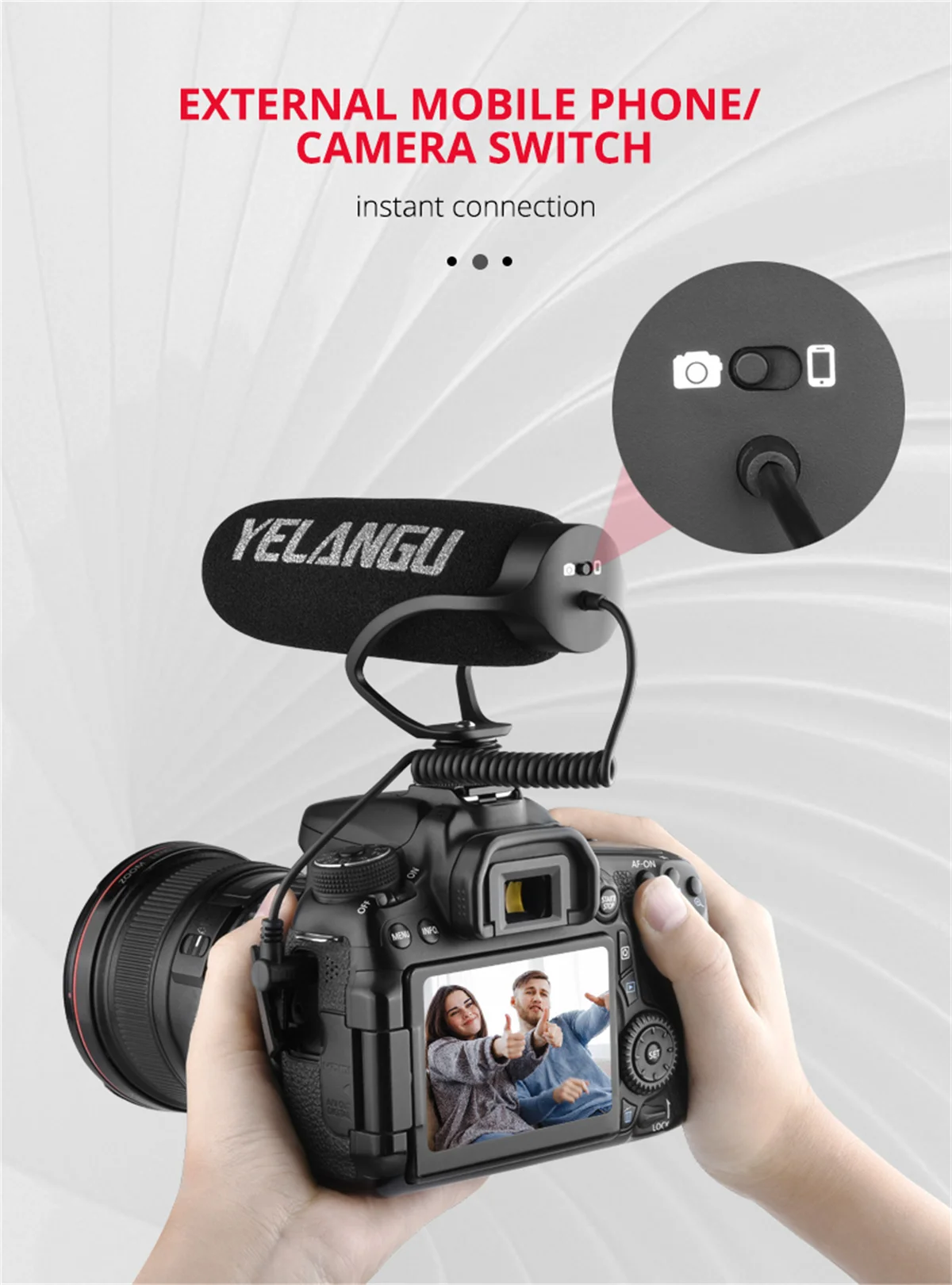 Micrófono profesional de calidad de sonido claro, Conector de zapata fría estándar, orificio roscado 1/4, salida macho de 3,5mm