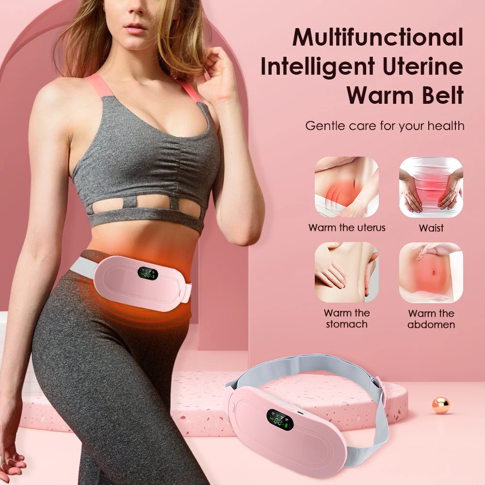 

Uterine Warm Belt Pain Relief Menstrual Abdomen Stomach Back Waist Infrared Heating Hot Compress Vibration Massager Brace USB