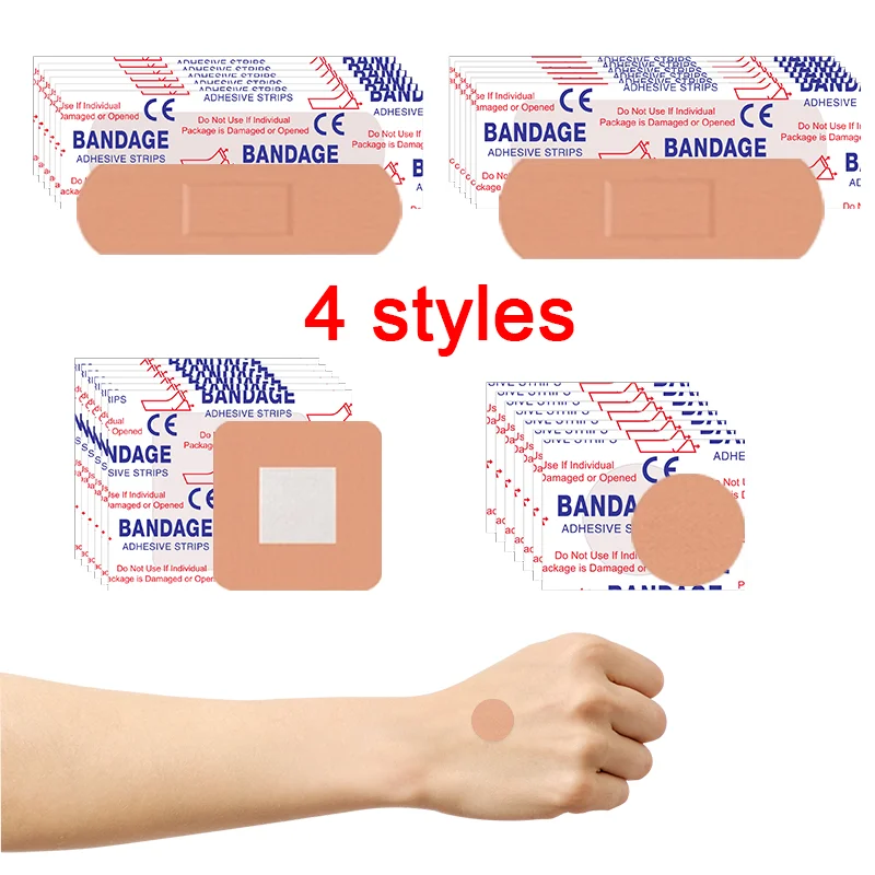 100Pcs Assorted  Adhesive Bandages, Breathable Fingertip Bandages for Finger Wound, Family First Aid Skin Wrap