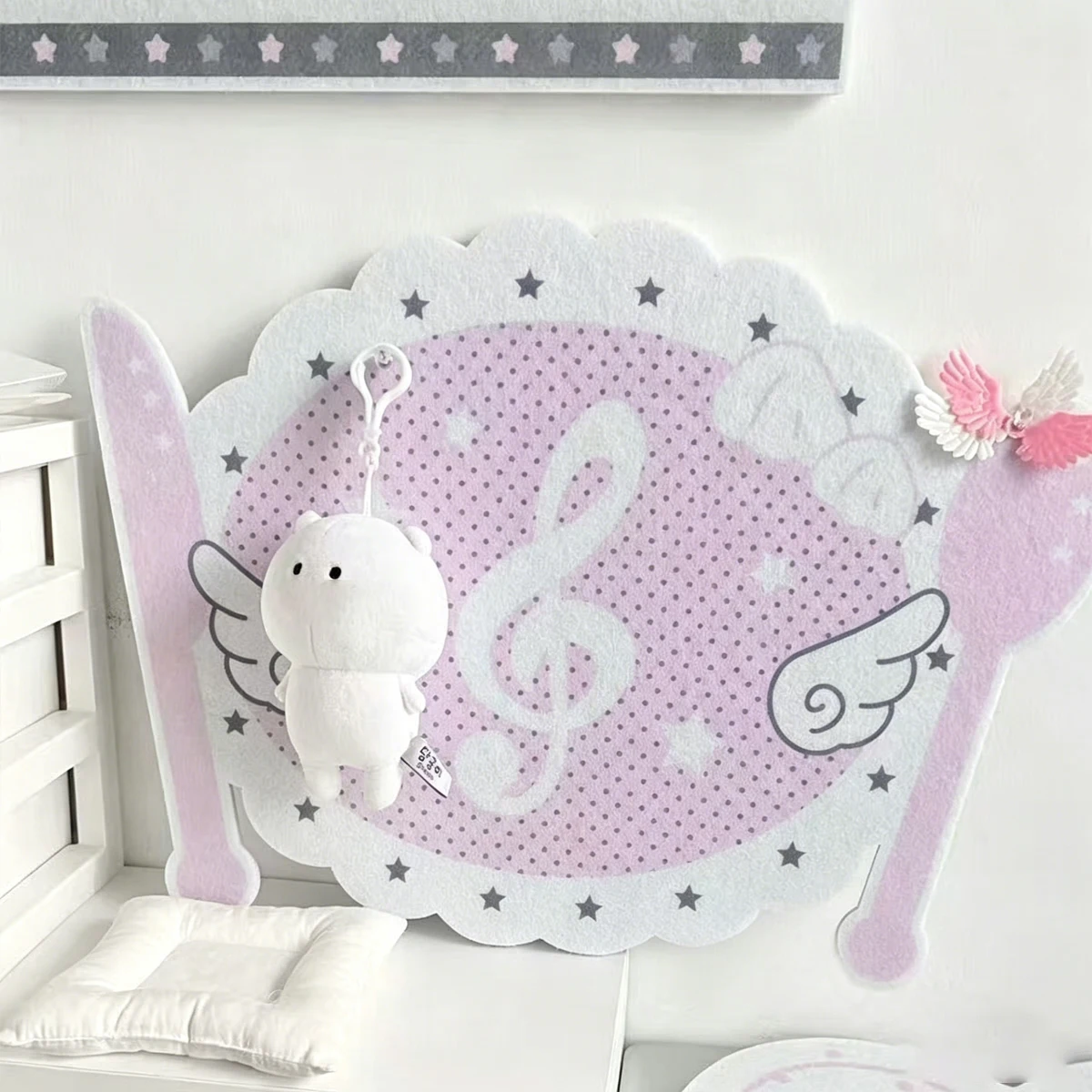 Kawaii Koreanische Ins-Style Messer-Gabel-Flügel Spezialform Filztafel Bar Pain Board Hintergrund Fotowand Bohrfreie Dekorative Tafel – Detail 2