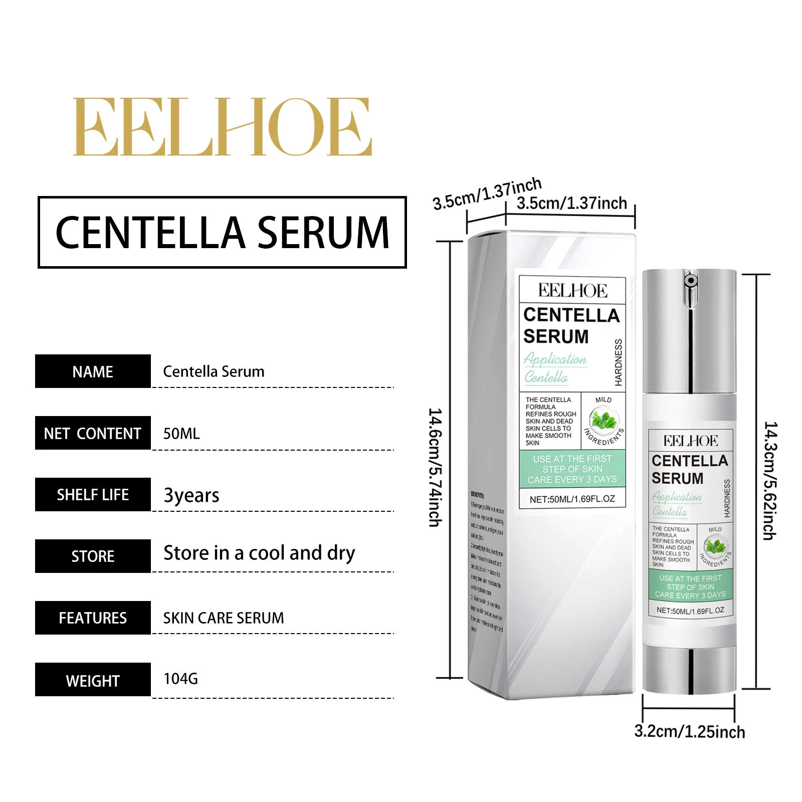 Eelhoe 50 مللي مصل Centella Asiatica للوجه ترطيب سطع العناية بالبشرة الناعمة تقليل الخطوط الدقيقة لتكرير المسام جوهر الجلد #6