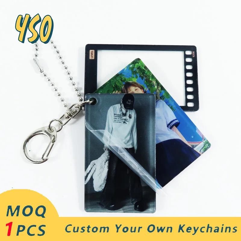 YSO Keychains To Customize Me Acrylic Brothers And Sisters Couple Star Kpop Charms Friend Photograph Diamond Cutting