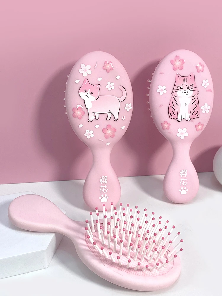 Children Cartoon Massager Paddle Cushion Hair Brush Cartoon Comb Anti-detangle Comb Children\'s Cute Hairdressing Smooth Comb