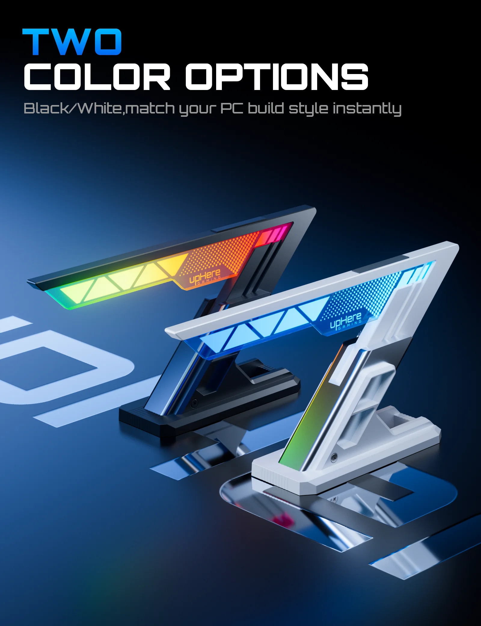 

ARGB GPU Support Bracket, Black/White Color Option, Anti-Sag Graphics Card Holder, RGB Light Sync for PC Case, Stable Support