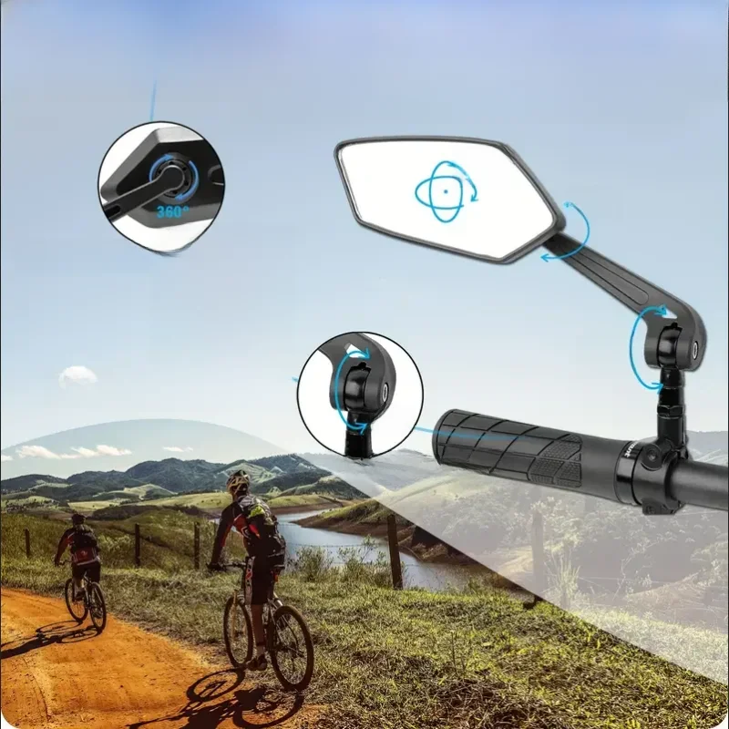 AliExpress NONE Universal Bike Handlebar Mirrors - HD Wide Angle & 360° Rotating for Unmatched Visibility - Durable Safety Glass for Bicycles