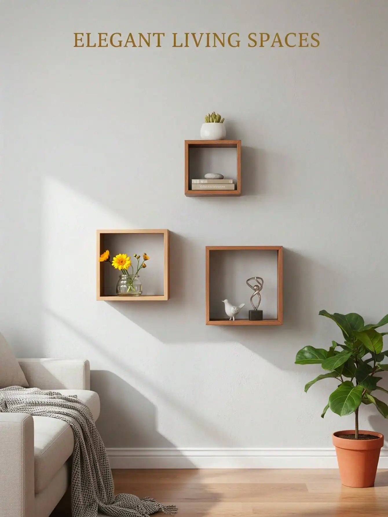 Wandplankjes voor de tv-achterwand in de woonkamer, wandverdeling, creatieve rasterdecoratie voor de slaapkamer