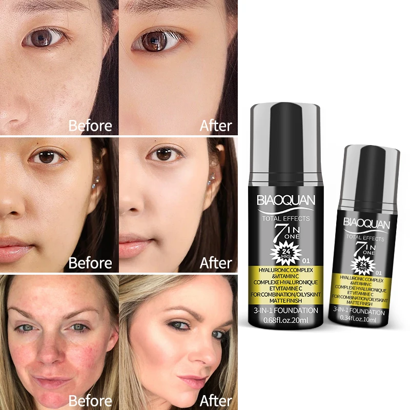 30 มล./20 ม./10 มล. รองพื้นเนื้อบีบีครีมธรรมชาติ ช่วยให้ผิวขาวกระจ่างใส พร้อมกันแดด ติดทนนาน กันน้ำ ปกปิดริ้วรอย ปรับผิวให้สว่างใส