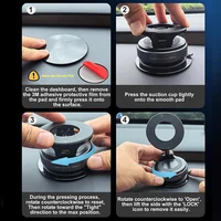 Support magnétique pour téléphone de voiture, ventouse mécanique sous vide, rotation 360 °   Support universel de navigation à support d'adsorption magnétique 5