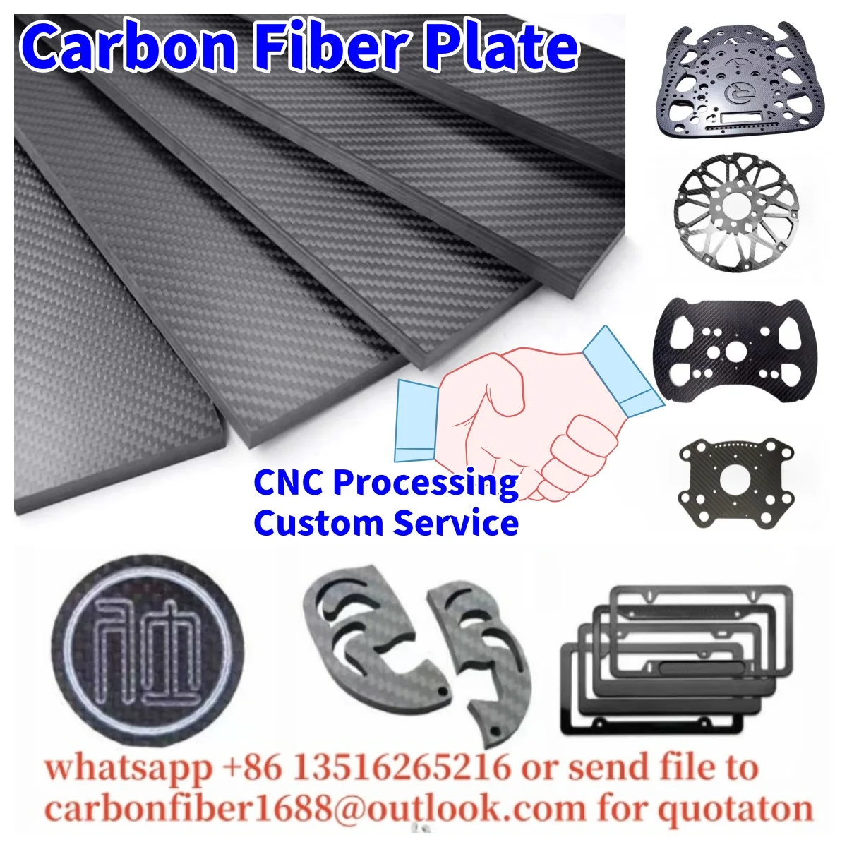 

Dayo Carbon Fiber Panel Sheet Carbon Plate CNC Cutting Processing for FPV Drone Arm Frame Custom Making Service