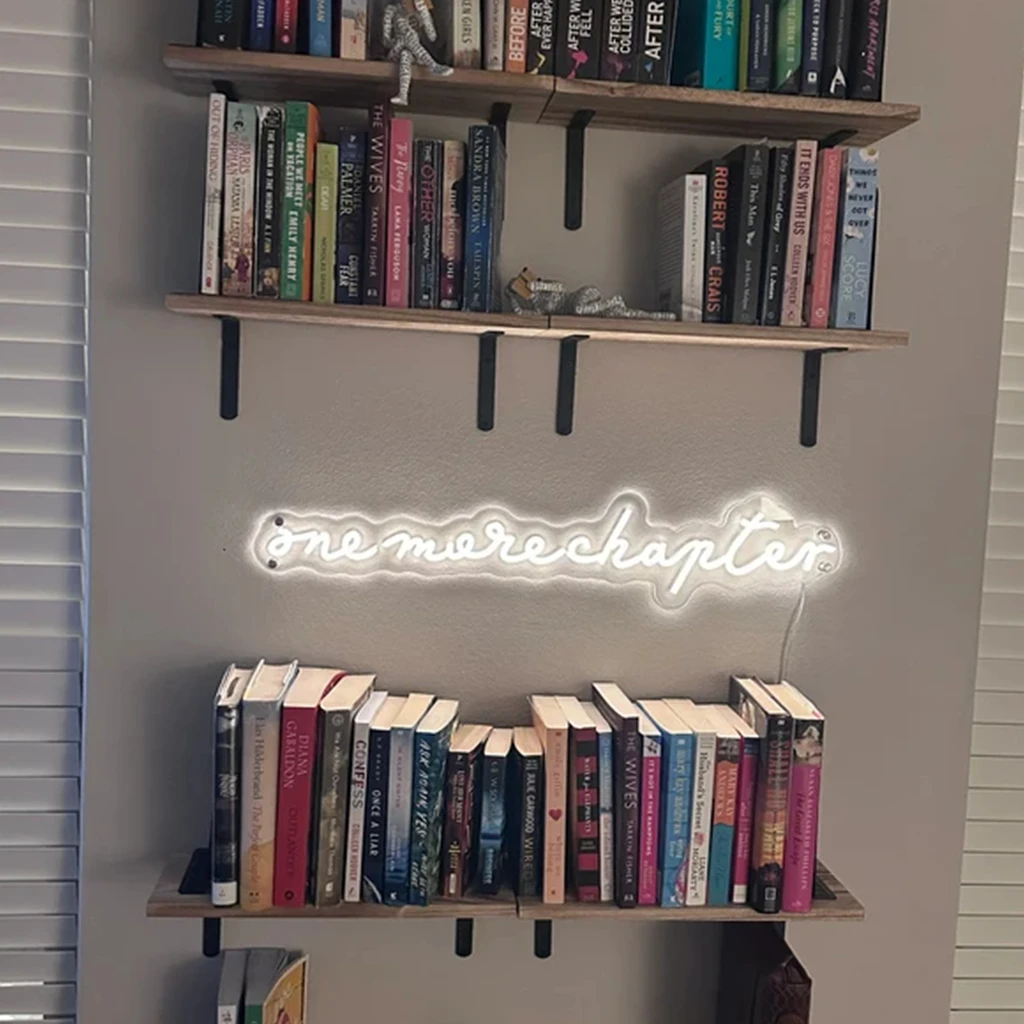 

"One More Chapter" LED Neon Sign - Book Lover Gift - Home Library Decor