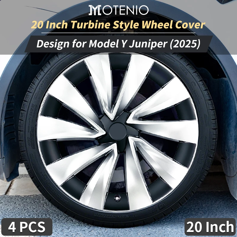 

4PCS For Tesla 2025 Model Y Juniper 20 Inch Wheel Cap Turbine Style Automobile Replacement Wheel Hubcap Full Rim Cover Accessori