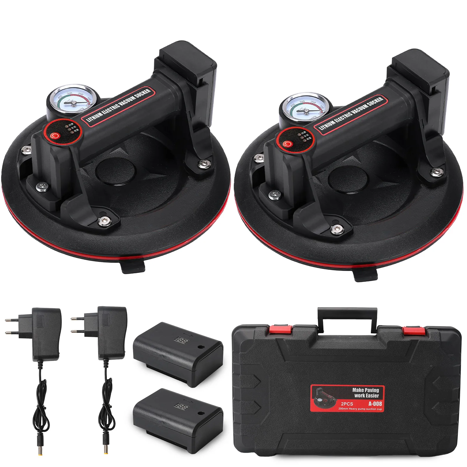 200KG Load Heavy-Duty Smart Display Large Electric Vacuum Suction Cup Glass Tile Lifter Vacuum Suckers Lifting Tool