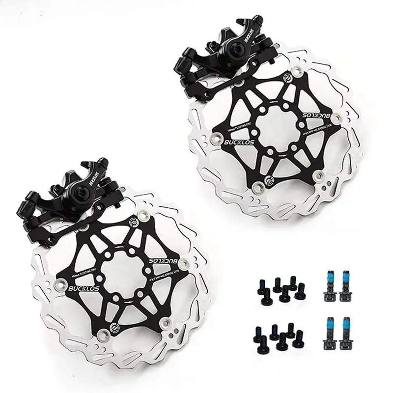 AliExpress BUCKLOS Bike Line Pulling Disc Brakes Kit Aluminum Alloy MTB Mechanical Disc Brake Caliper Front/Rear Bicycle Floating Rotor 160