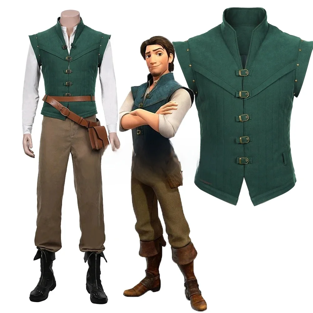 Anime Flynn Rider Tangled Rapunzel Cosplay Kostuum Volwassen Carnaval Uniform Halloween Anime Halloween Prins Kostuums Accessoires - afbeelding 2